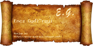 Encz Györgyi névjegykártya